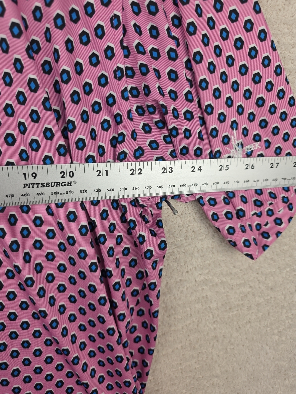 Men's Pink Patterned Short-Sleeve Polo with Black Collar FootJoy 3XL Golf - Picture 10 of 11